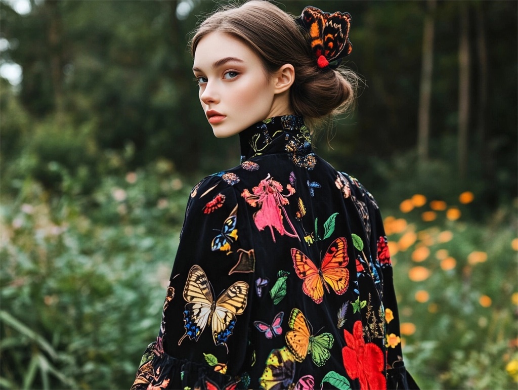 蝴蝶花型与猫咪图案:2025年时尚POD服装设计的新宠